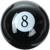 Ручка КПП, бильярдный шар №8, чёрный, диаметр 56 мм, под резьбу М8/М10