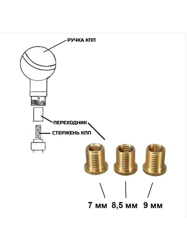 Ручка КПП, бильярдный шар №8, чёрный, диаметр 56 мм, под резьбу М8/М10