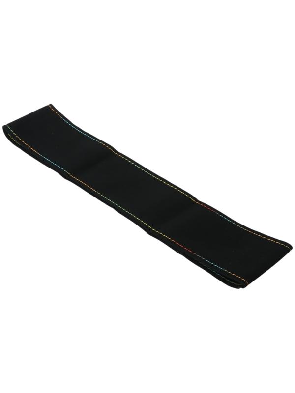 Оплётка на руль со шнуровкой, 38 см, чёрный, антискользящая, замша