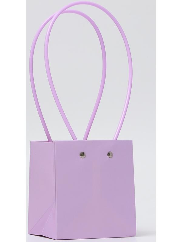 Сумка для цветов, квадратная, сиреневая, влагостойкая, 13×12×12 см