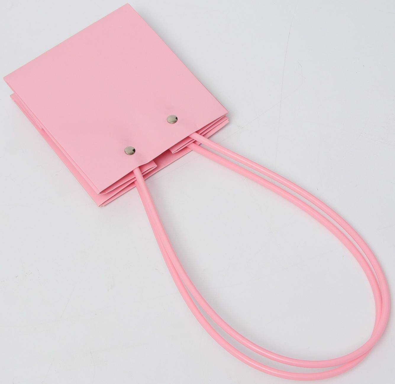 Сумка для цветов, квадратная, розовая, влагостойкая, 13×12×12 см