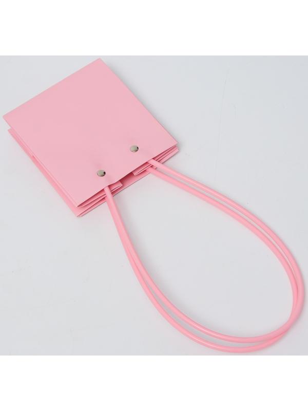 Сумка для цветов, квадратная, розовая, влагостойкая, 13×12×12 см