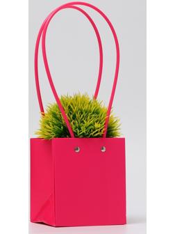 Сумка для цветов, квадратная, малиновая, влагостойкая, 13×12×12 см