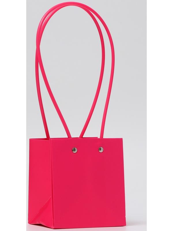 Сумка для цветов, квадратная, малиновая, влагостойкая, 13×12×12 см