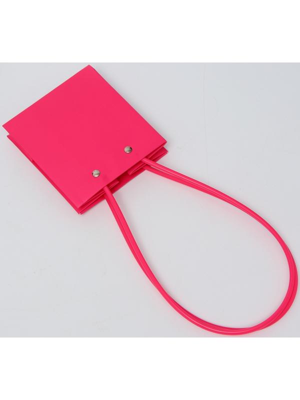 Сумка для цветов, квадратная, малиновая, влагостойкая, 13×12×12 см