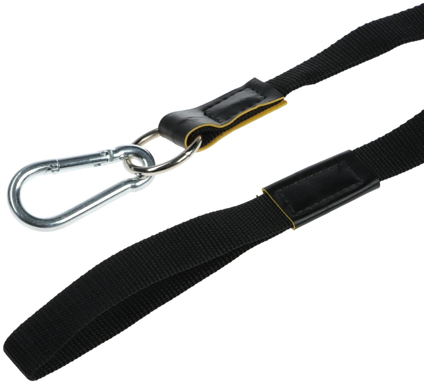 Чомбур для лошади, 2,5 м, чёрный, карабин