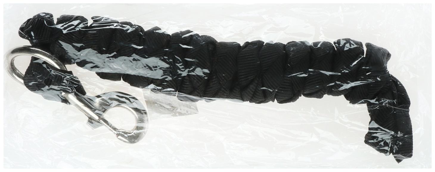 Чомбур для лошади, 2 м, карабин, чёрный, текстиль