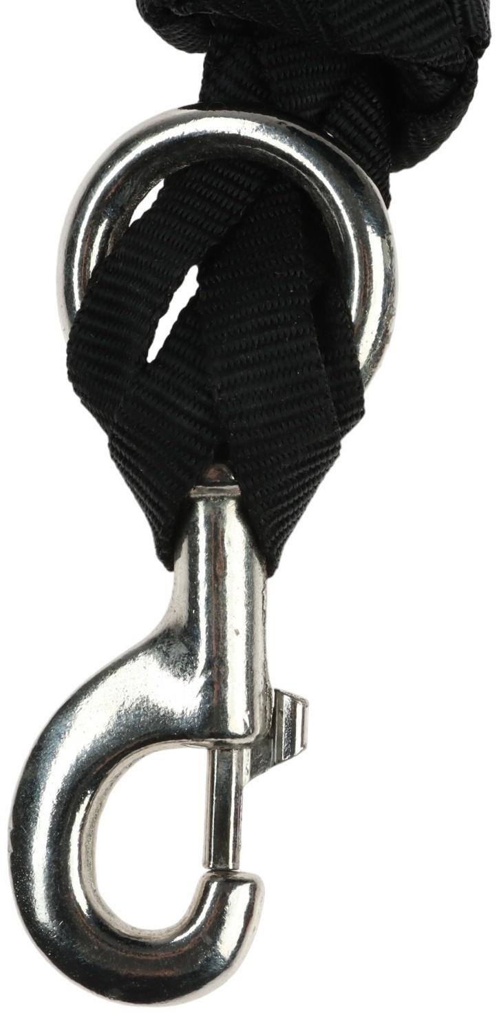 Чомбур для лошади, 2 м, карабин, чёрный, текстиль