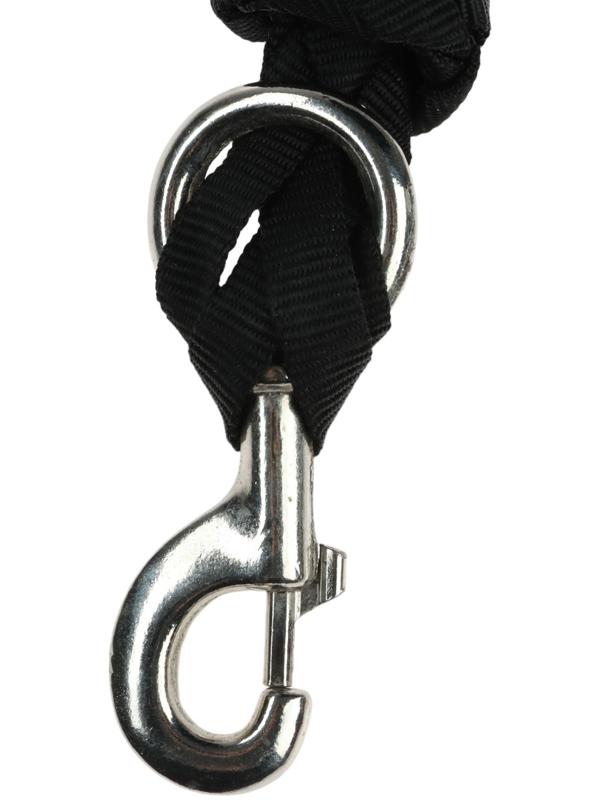 Чомбур для лошади, 2 м, карабин, чёрный, текстиль