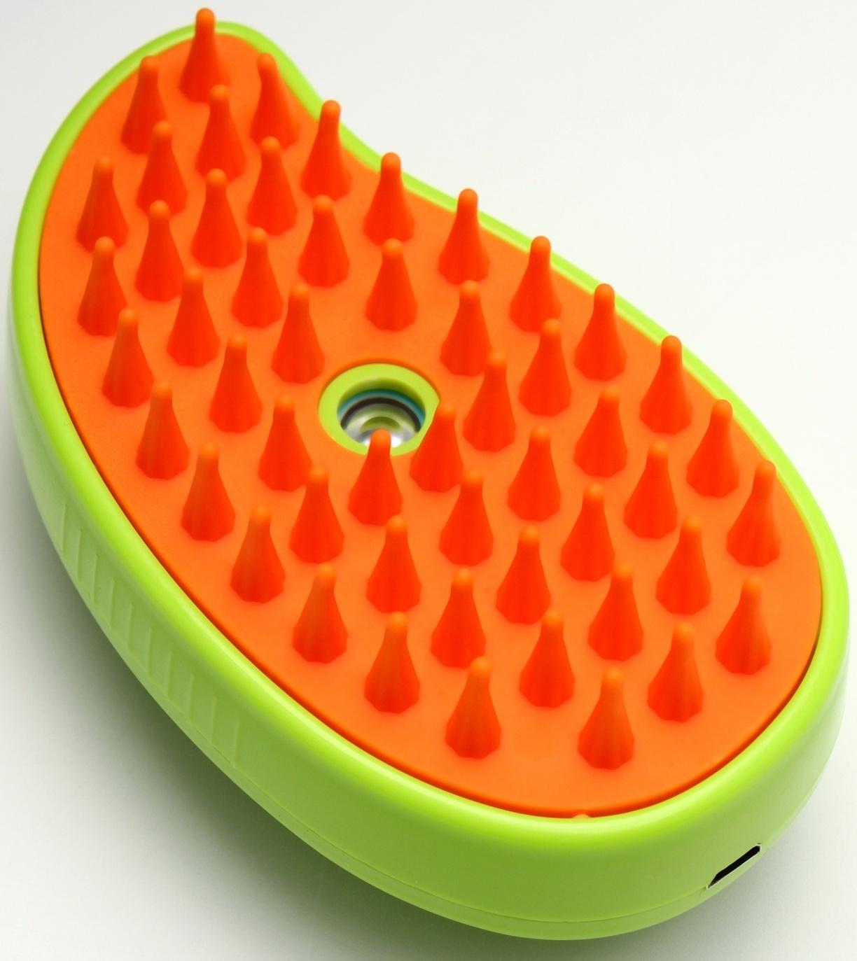 Паровая щетка-расческа для животных, с USB-зарядкой, зелёная