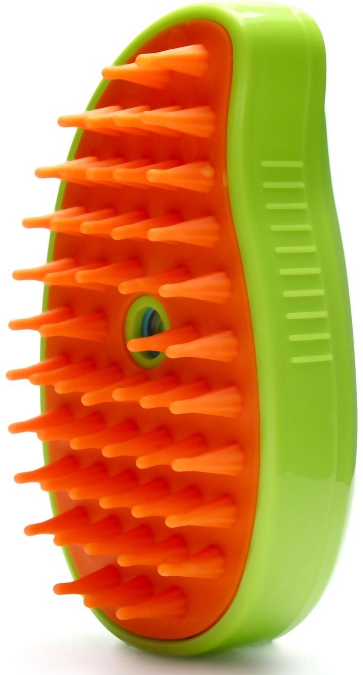 Паровая щетка-расческа для животных, с USB-зарядкой, зелёная