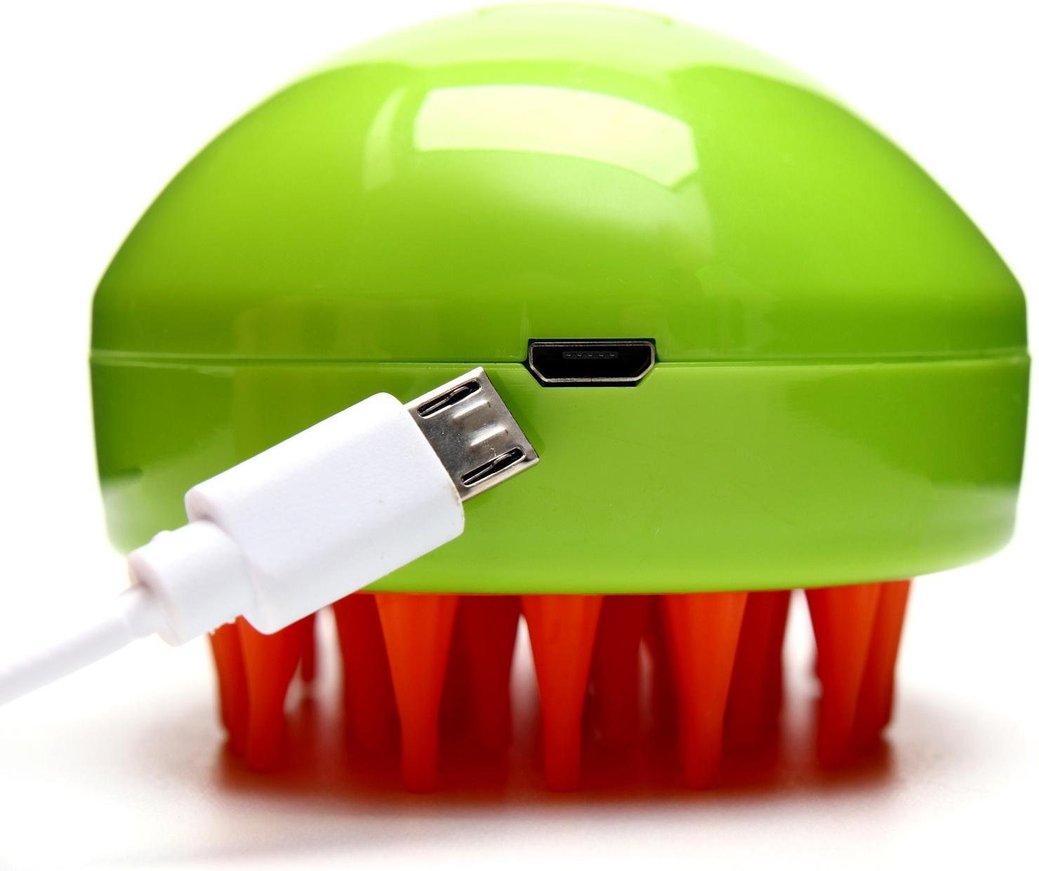 Паровая щетка-расческа для животных, с USB-зарядкой, зелёная