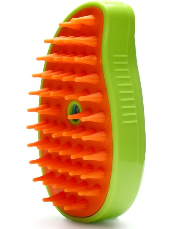 Паровая щетка-расческа для животных, с USB-зарядкой, зелёная
