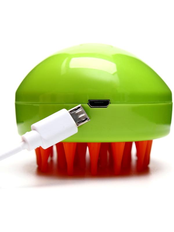 Паровая щетка-расческа для животных, с USB-зарядкой, зелёная