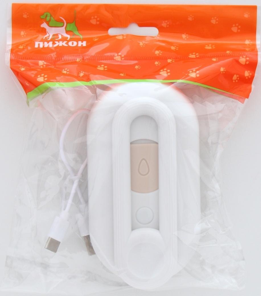 Паровая щетка-расческа для животных, с USB-зарядкой и выдвижной ручкой, белая