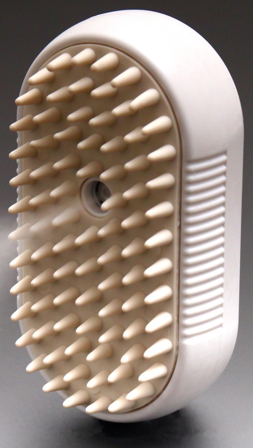 Паровая щетка-расческа для животных, с USB-зарядкой и выдвижной ручкой, белая