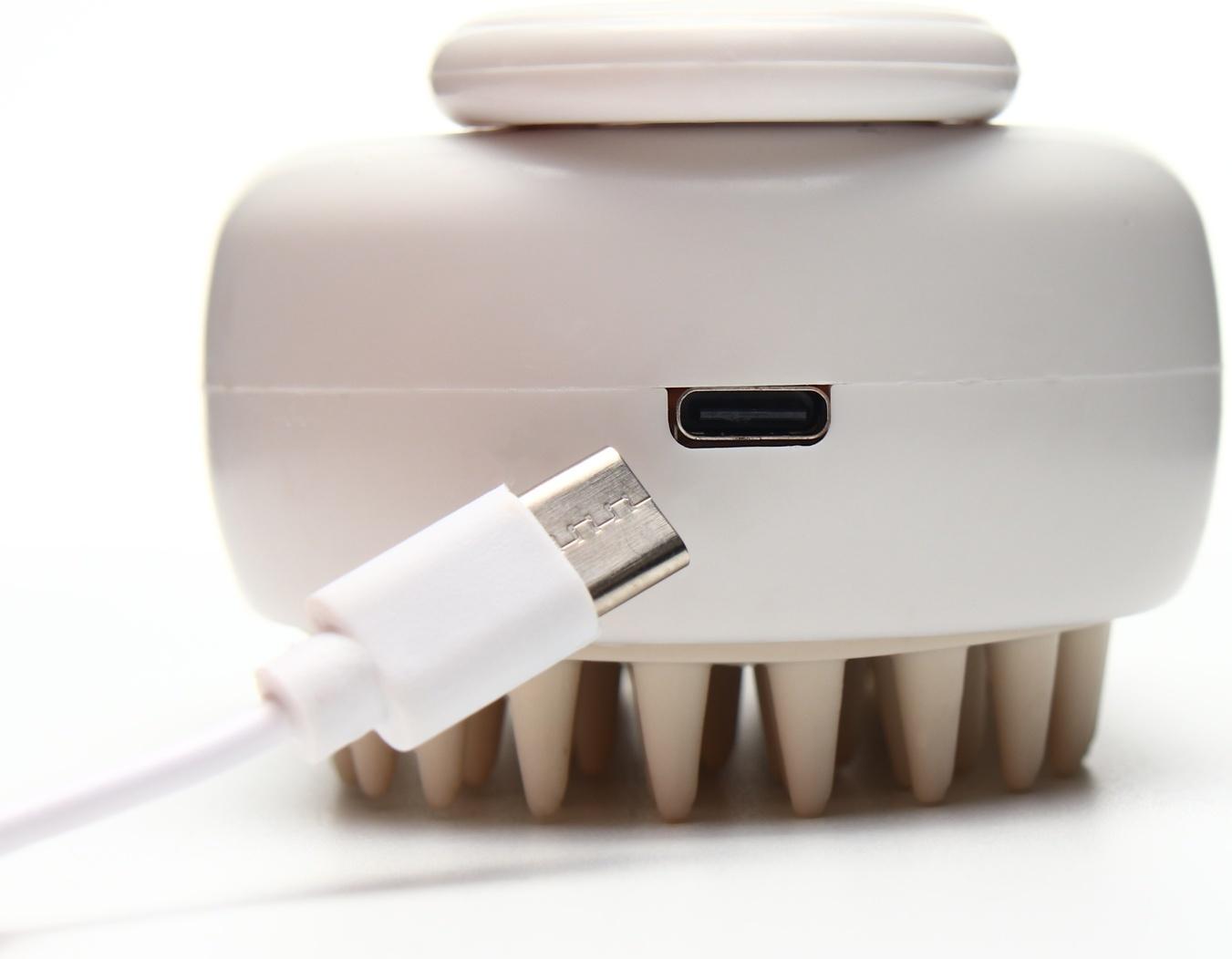 Паровая щетка-расческа для животных, с USB-зарядкой и выдвижной ручкой, белая