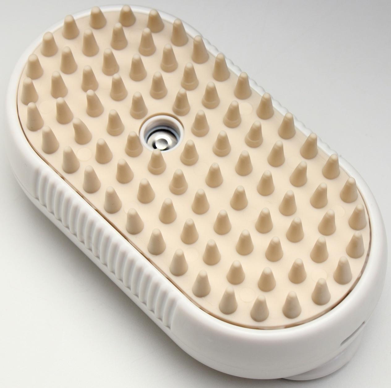 Паровая щетка-расческа для животных, с USB-зарядкой и выдвижной ручкой, белая