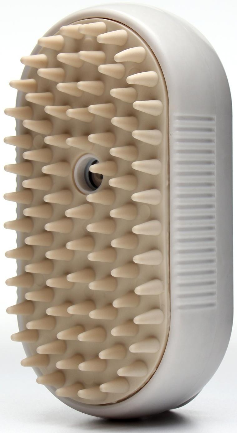 Паровая щетка-расческа для животных, с USB-зарядкой и выдвижной ручкой, белая