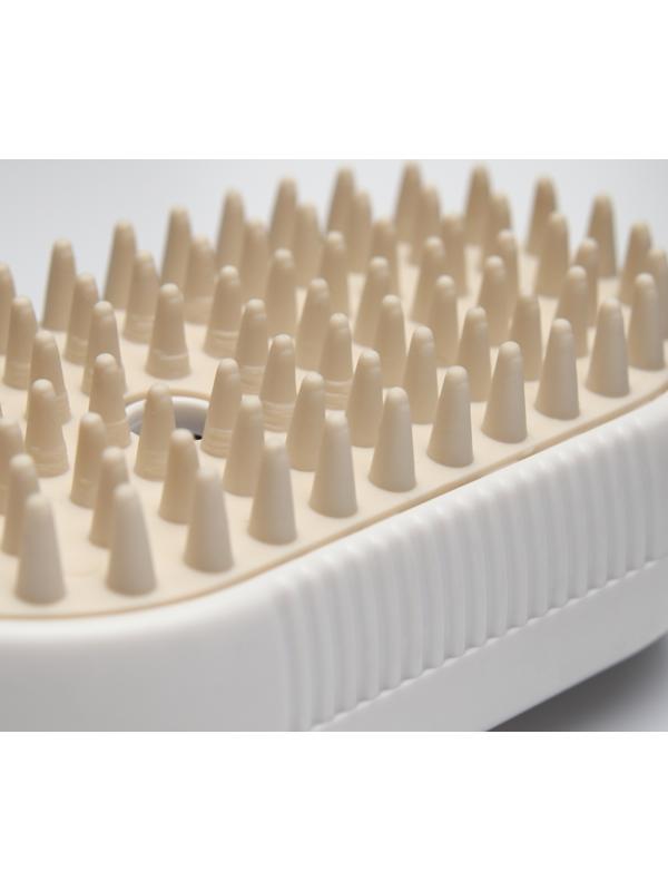 Паровая щетка-расческа для животных, с USB-зарядкой и выдвижной ручкой, белая