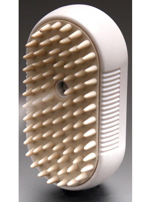 Паровая щетка-расческа для животных, с USB-зарядкой и выдвижной ручкой, белая