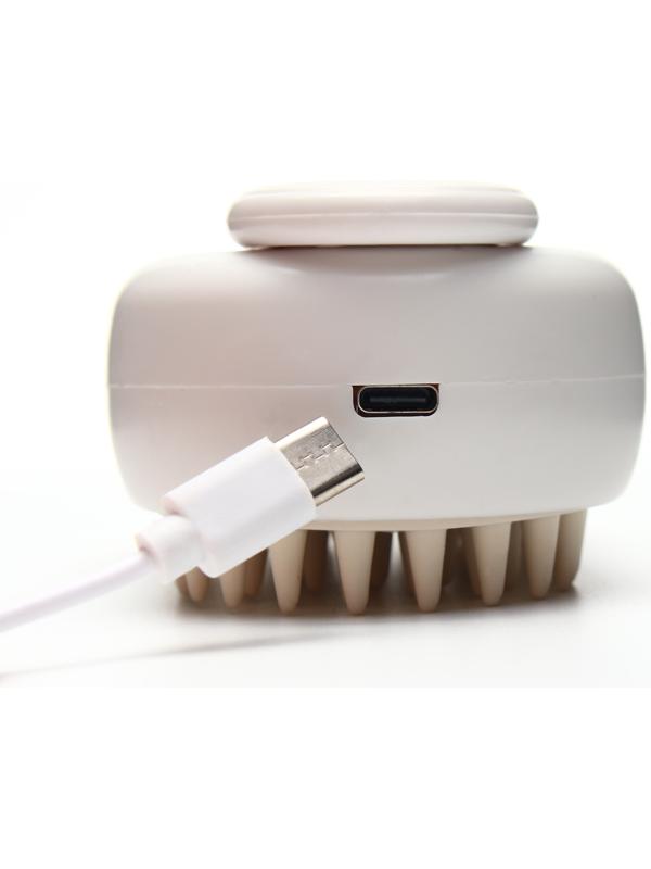 Паровая щетка-расческа для животных, с USB-зарядкой и выдвижной ручкой, белая