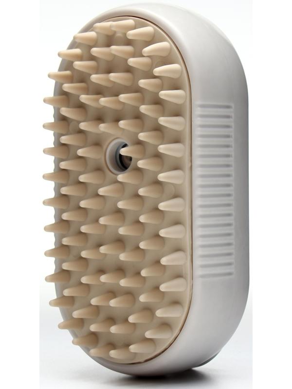 Паровая щетка-расческа для животных, с USB-зарядкой и выдвижной ручкой, белая