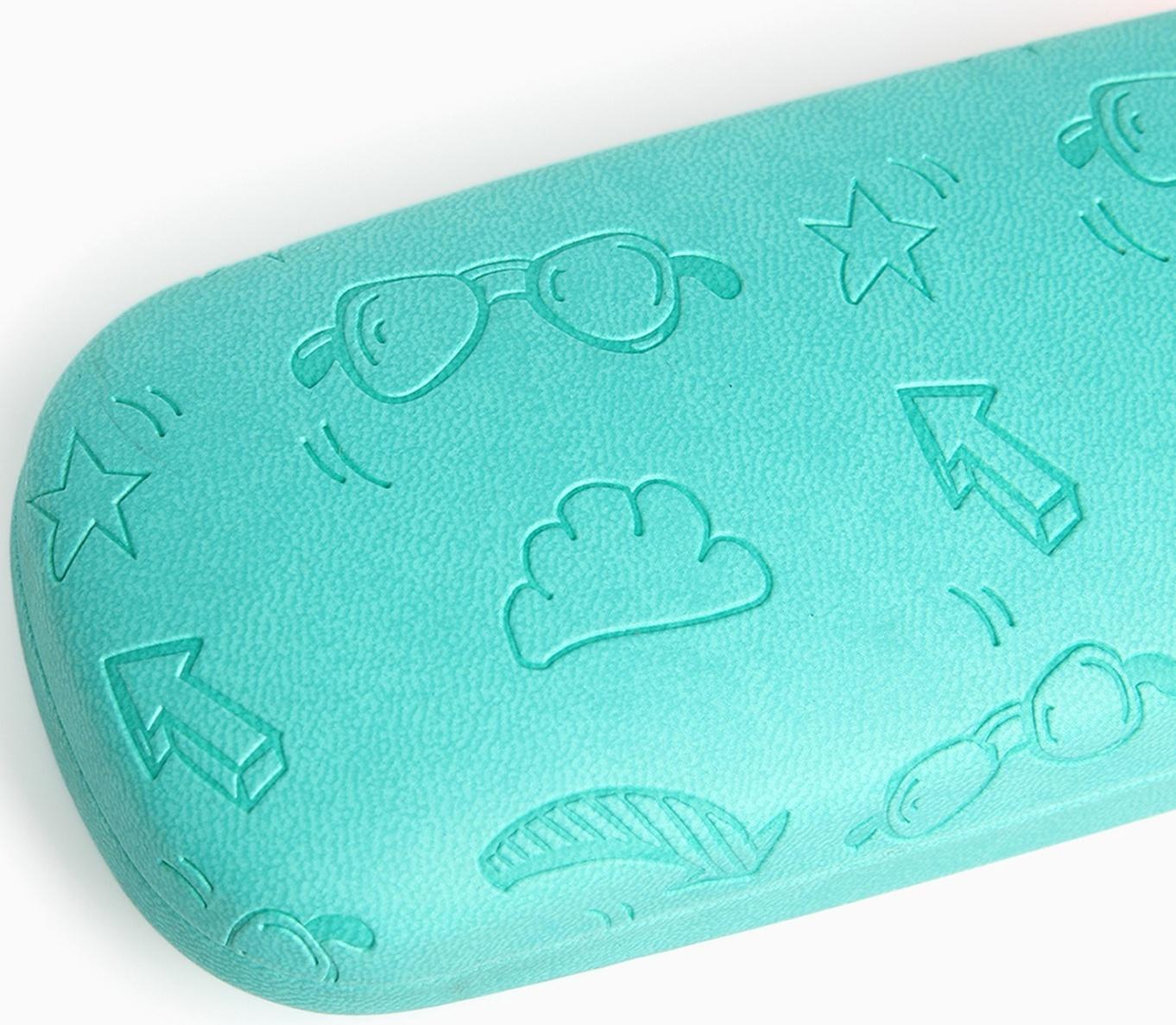 Футляр для очков на хлопушке «Выбражулька», длина 16 см, цвет бирюзовый