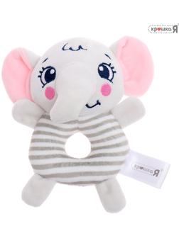 Развивающая погремушка «Слон», цвет серый