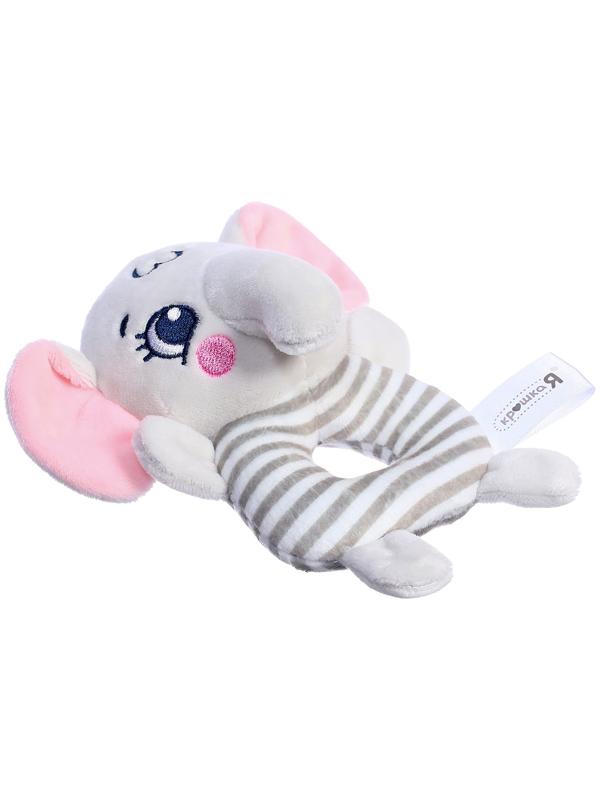 Развивающая погремушка «Слон», цвет серый