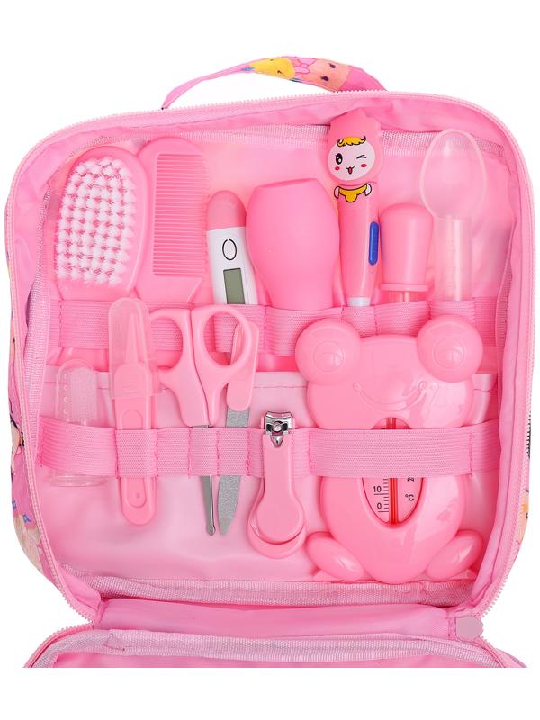 Гигиенический набор по уходу за новорожденным, 13 предметов, цвет розовый