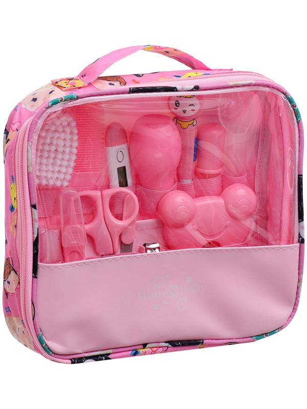 Гигиенический набор по уходу за новорожденным, 13 предметов, цвет розовый