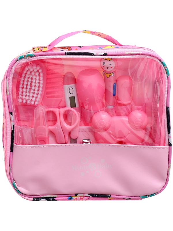 Гигиенический набор по уходу за новорожденным, 13 предметов, цвет розовый