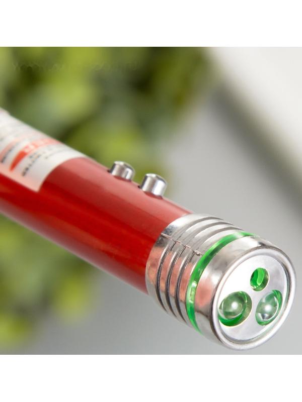 Указка лазерная лупа 2,5 см 3 режима мигает, светит, лазер LR44x3 шт 