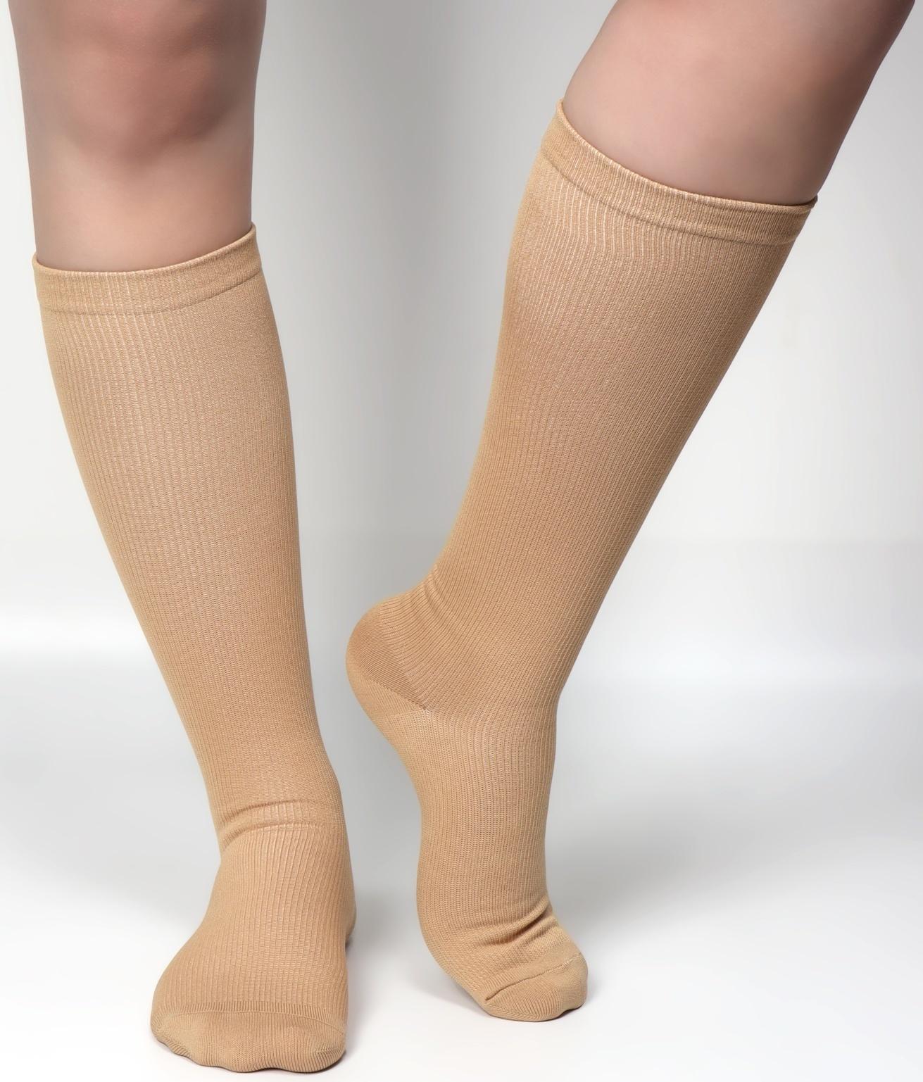 Гольфы утягивающие, универсальные, M р-р, пара, цвет бежевый