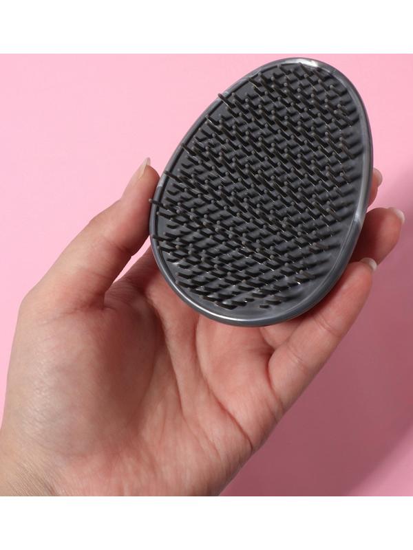 Расчёска массажная, 9 × 7 см, цвет серый