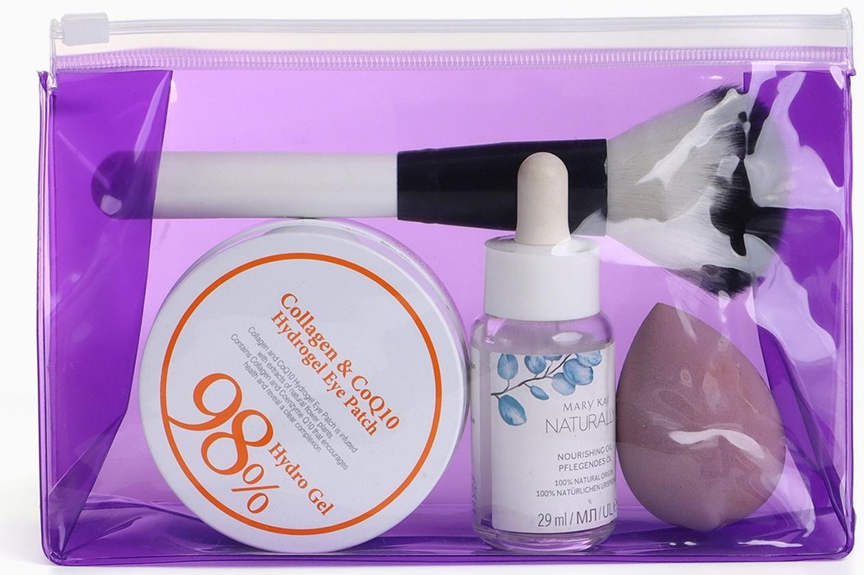 Косметичка для бассейна с застёжкая зип-лок, прозрачная/фиолетовая