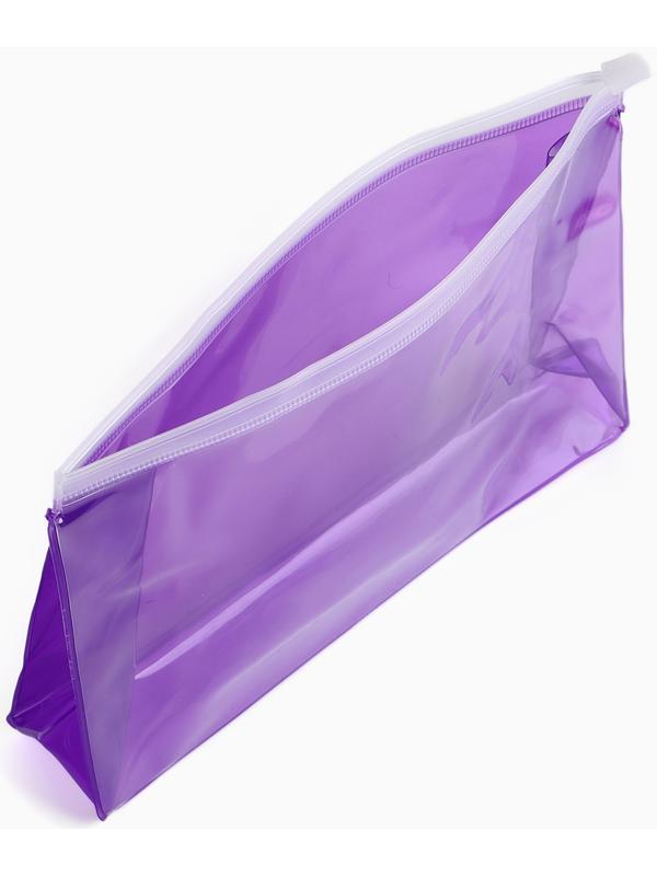 Косметичка для бассейна с застёжкая зип-лок, прозрачная/фиолетовая