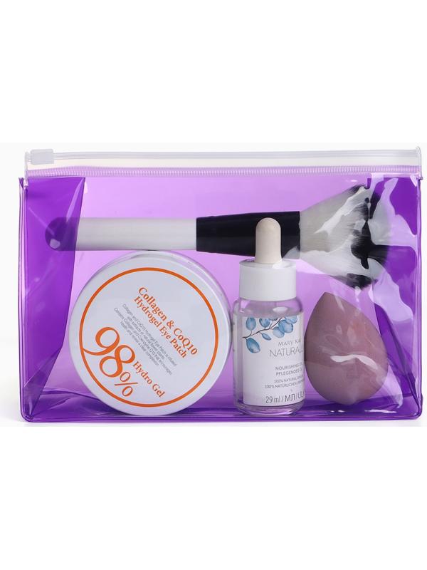 Косметичка для бассейна с застёжкая зип-лок, прозрачная/фиолетовая