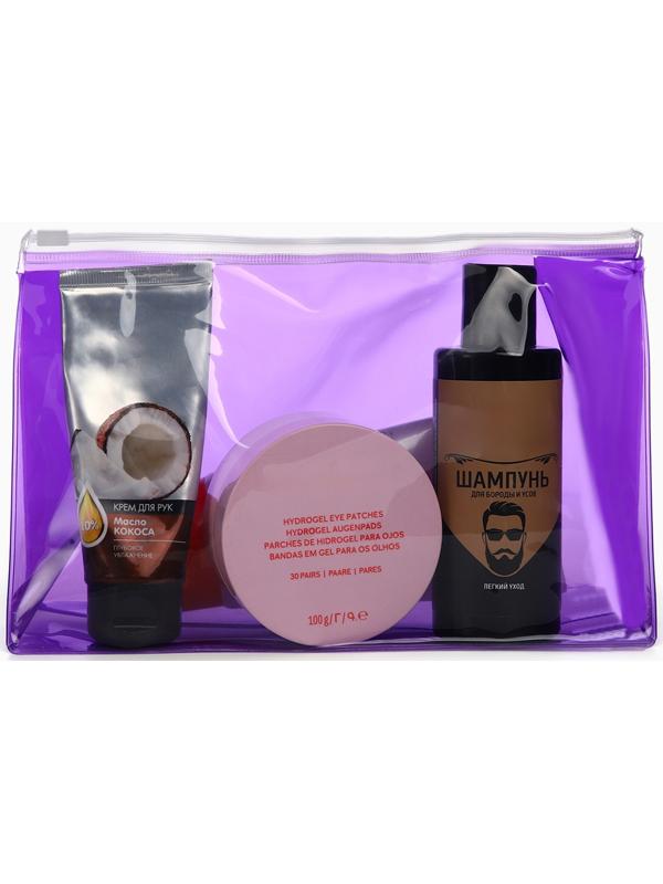 Косметичка для бассейна с застёжкая зип-лок, фиолетовая/прозрачная