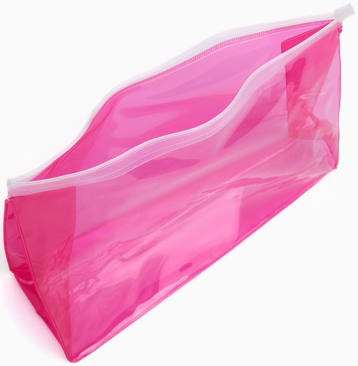 Косметичка для бассейна с застёжкая зип-лок, малиновая/розовая