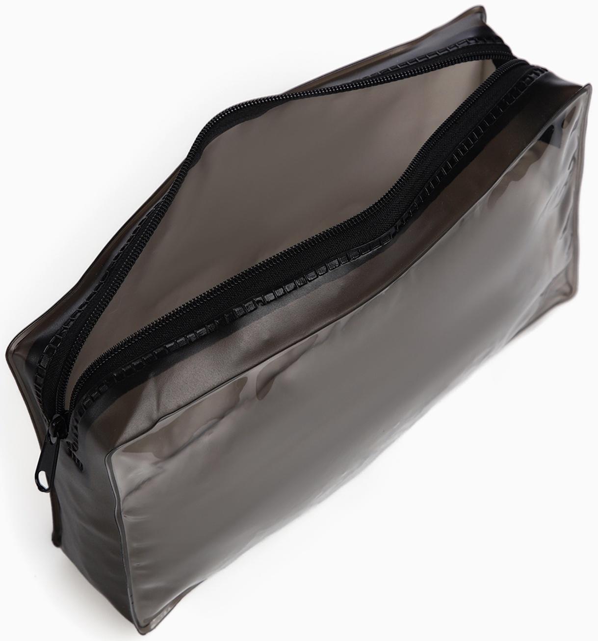 Косметичка на молнии для бассейна, чёрная/прозрачная