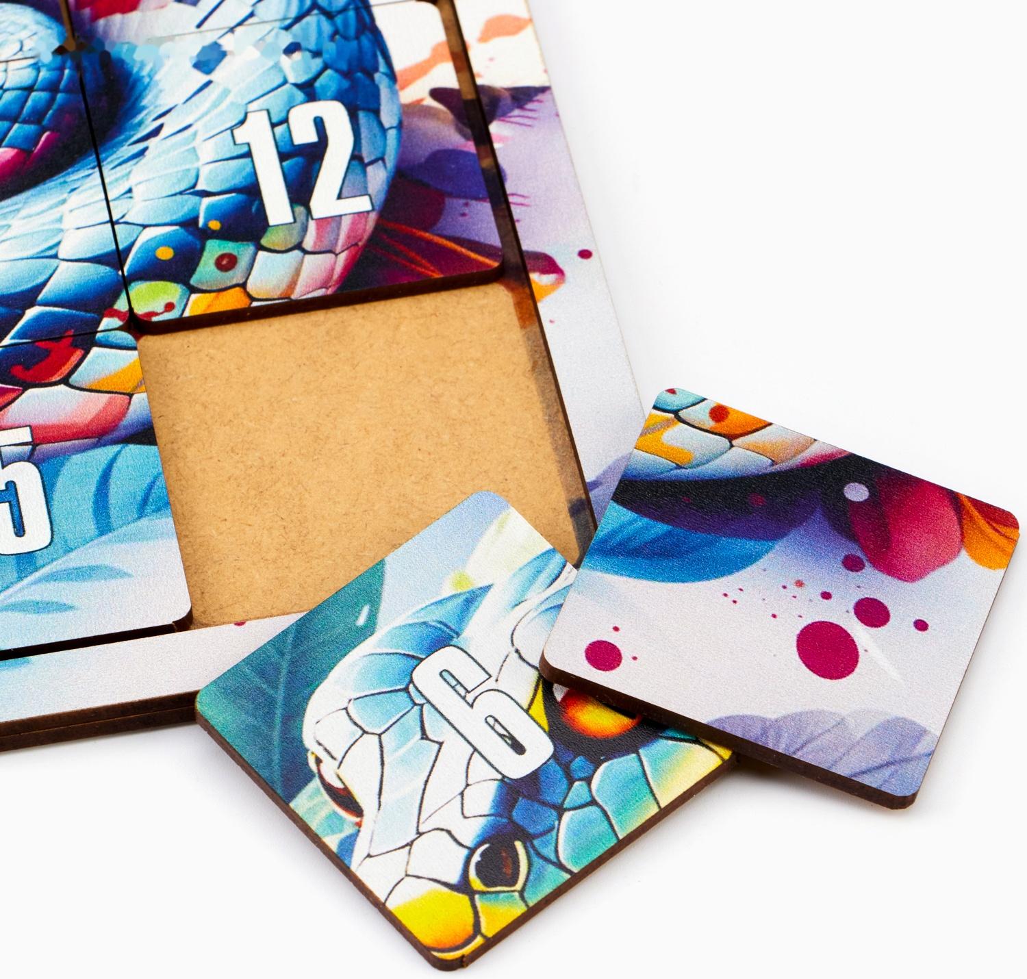 Головоломка «Пятнашки. Змея», логическая настольная игра с символом года, 22 × 22 см