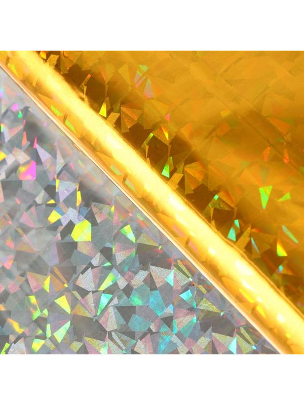 Пленка голографическая, «Калейдоскоп», золотая, 70 см × 1 м