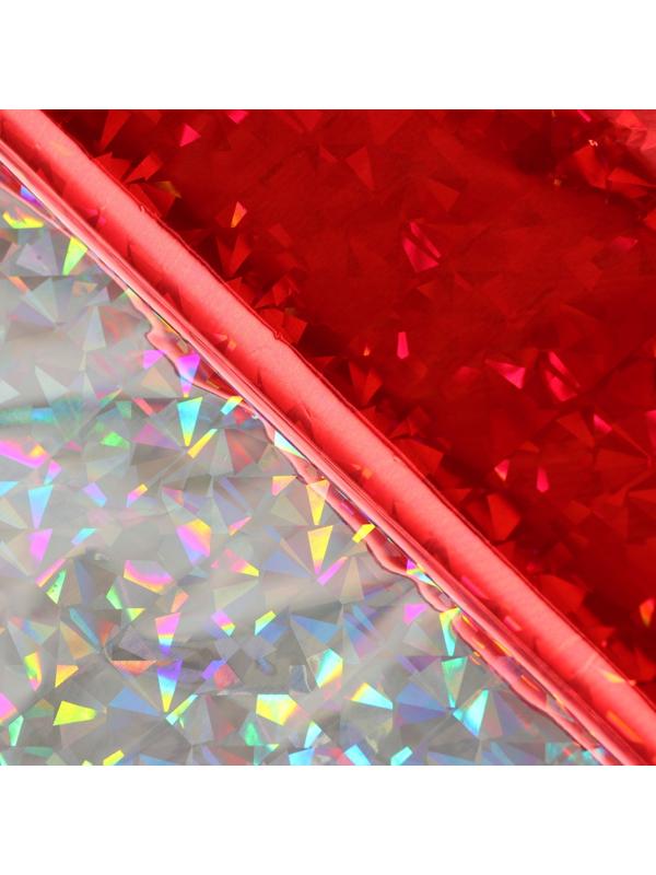 Пленка голографическая, «Калейдоскоп», красная, 70 см × 1 м