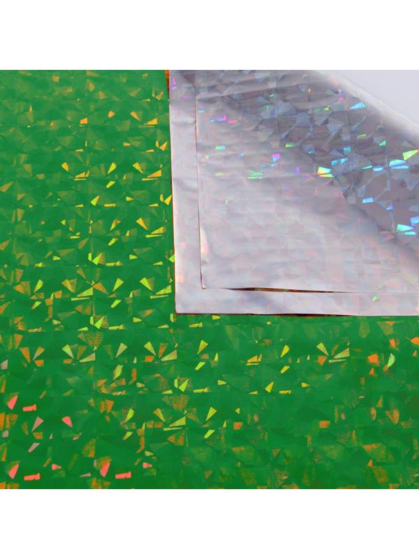 Пленка голографическая, «Калейдоскоп», зелёная, 70 см × 1 м