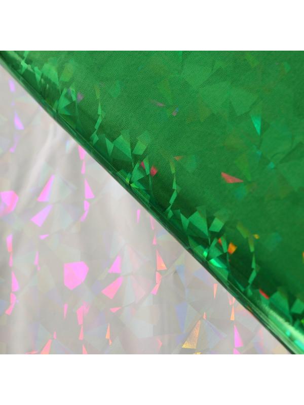 Пленка голографическая, «Калейдоскоп», зелёная, 70 см × 1 м