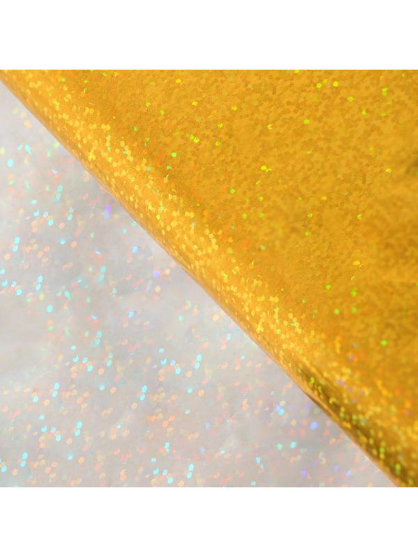 Пленка голографическая, «Конфетти», золотая, 70 см × 1 м