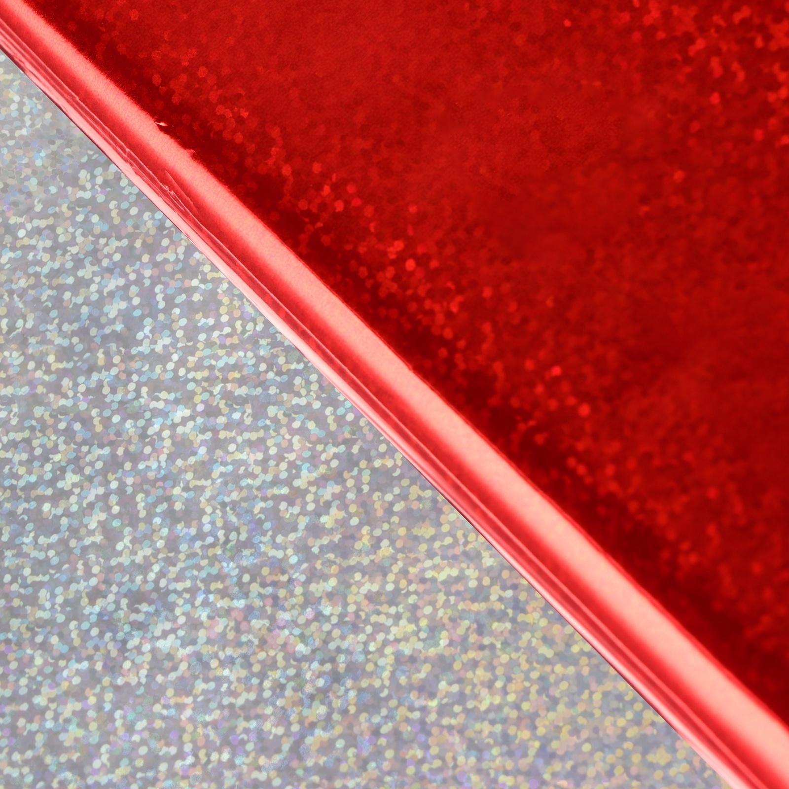 Пленка голографическая, «Конфетти», красная, 70 см × 1 м