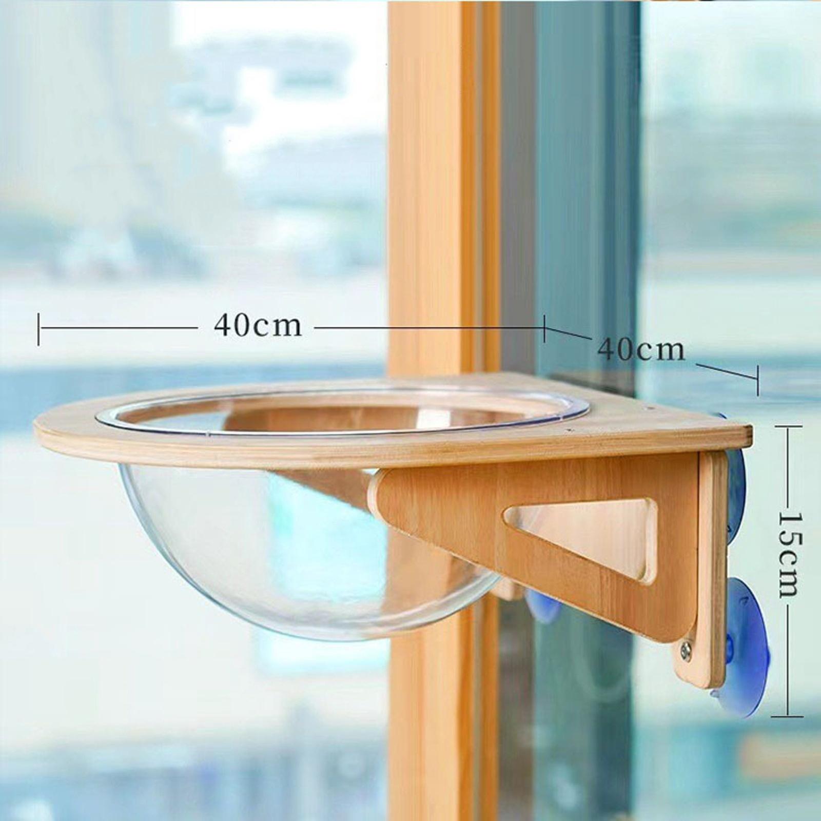 Гамак для кошки на окно, 40*40*15 см, вес до 8 кг, прозрачный